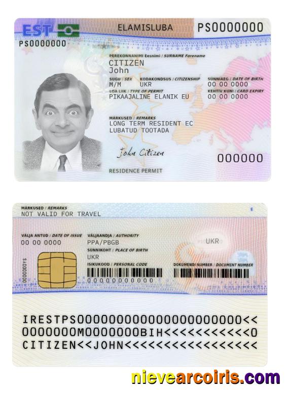 Estonia residence permit card